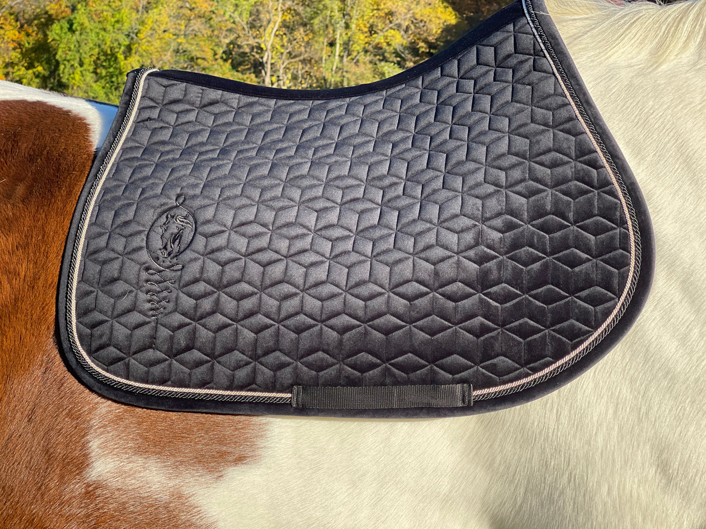Velvet Embroidered Jumping Saddle Pad