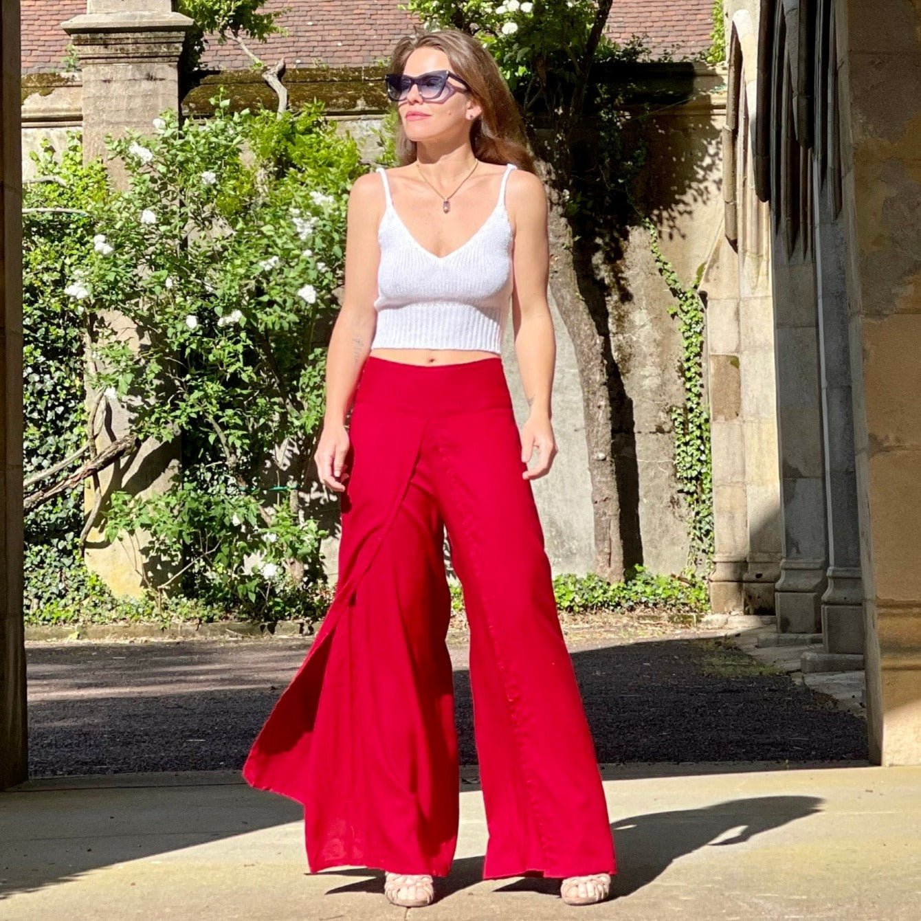 Buy Red Flowy Pants - Butterfly Goddess - 50% Off – Camaroha Sutra