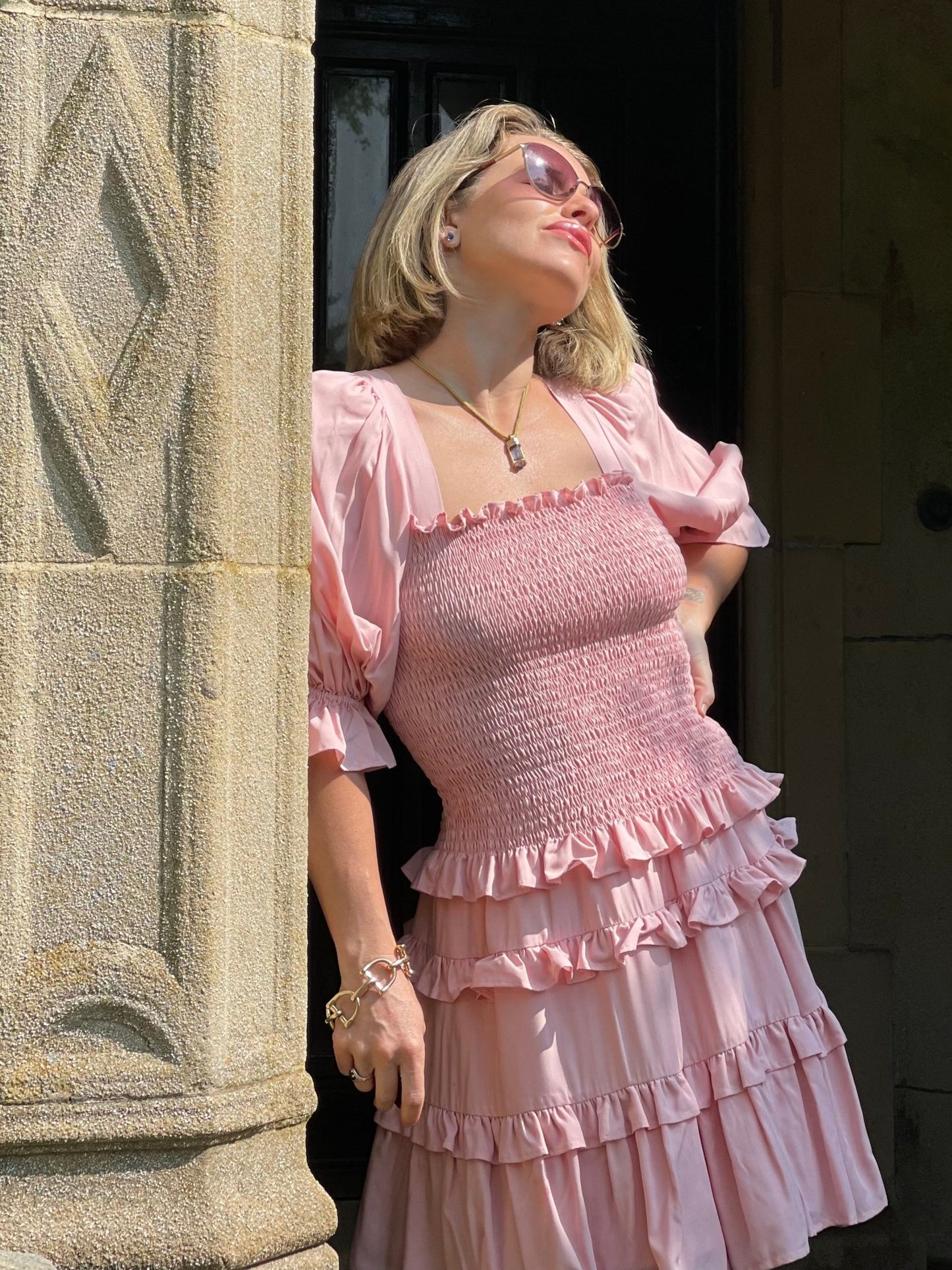 Charming Smocked Puff Sleeve Top w/ Ruffle Skirt - Camaroha Sutra