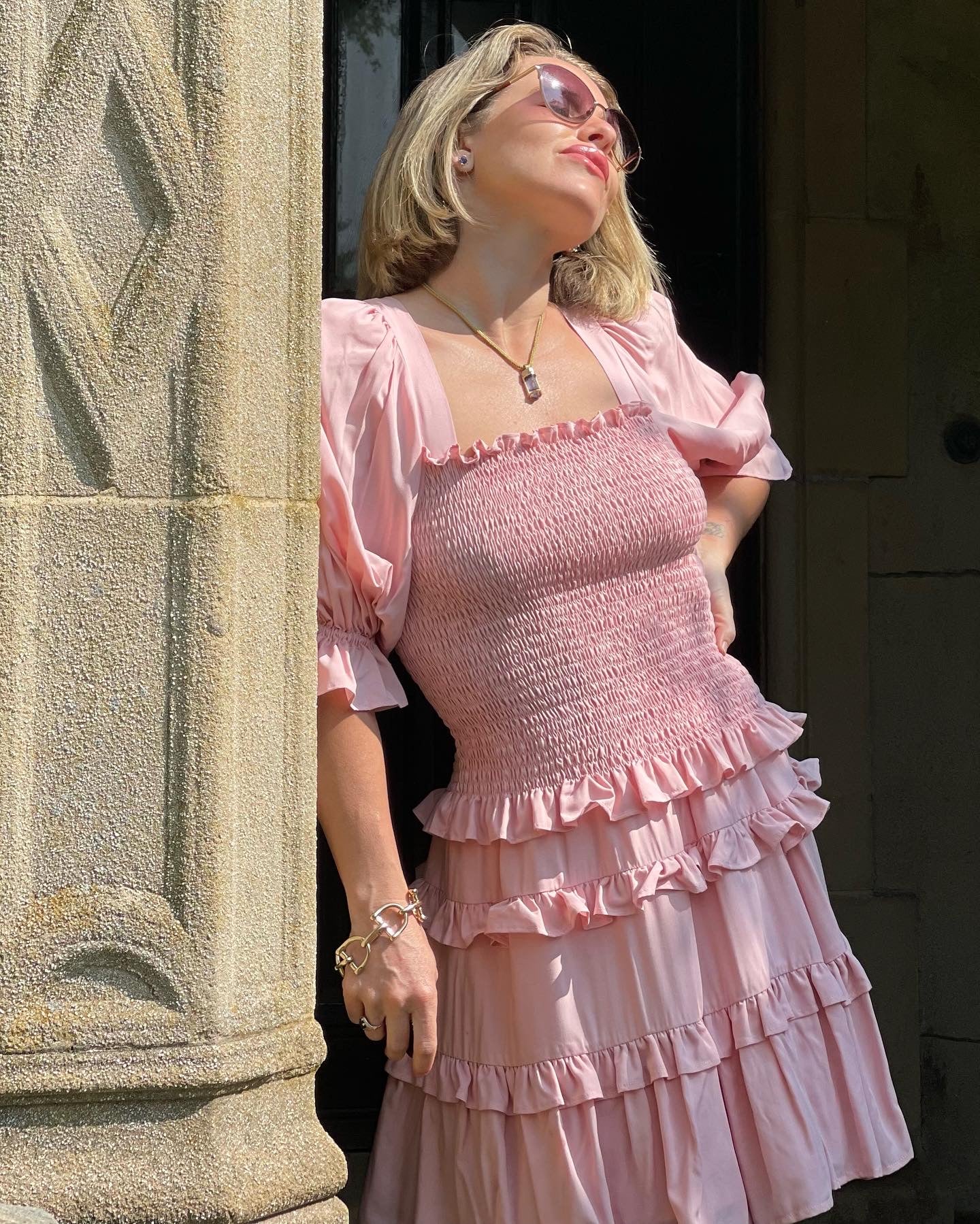Charming Smocked Puff Sleeve Top w/ Ruffle Skirt - Camaroha Sutra
