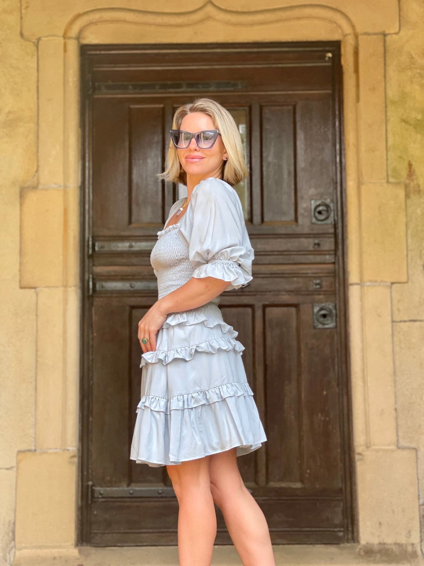 Charming Smocked Puff Sleeve Top w/ Ruffle Skirt - Camaroha Sutra