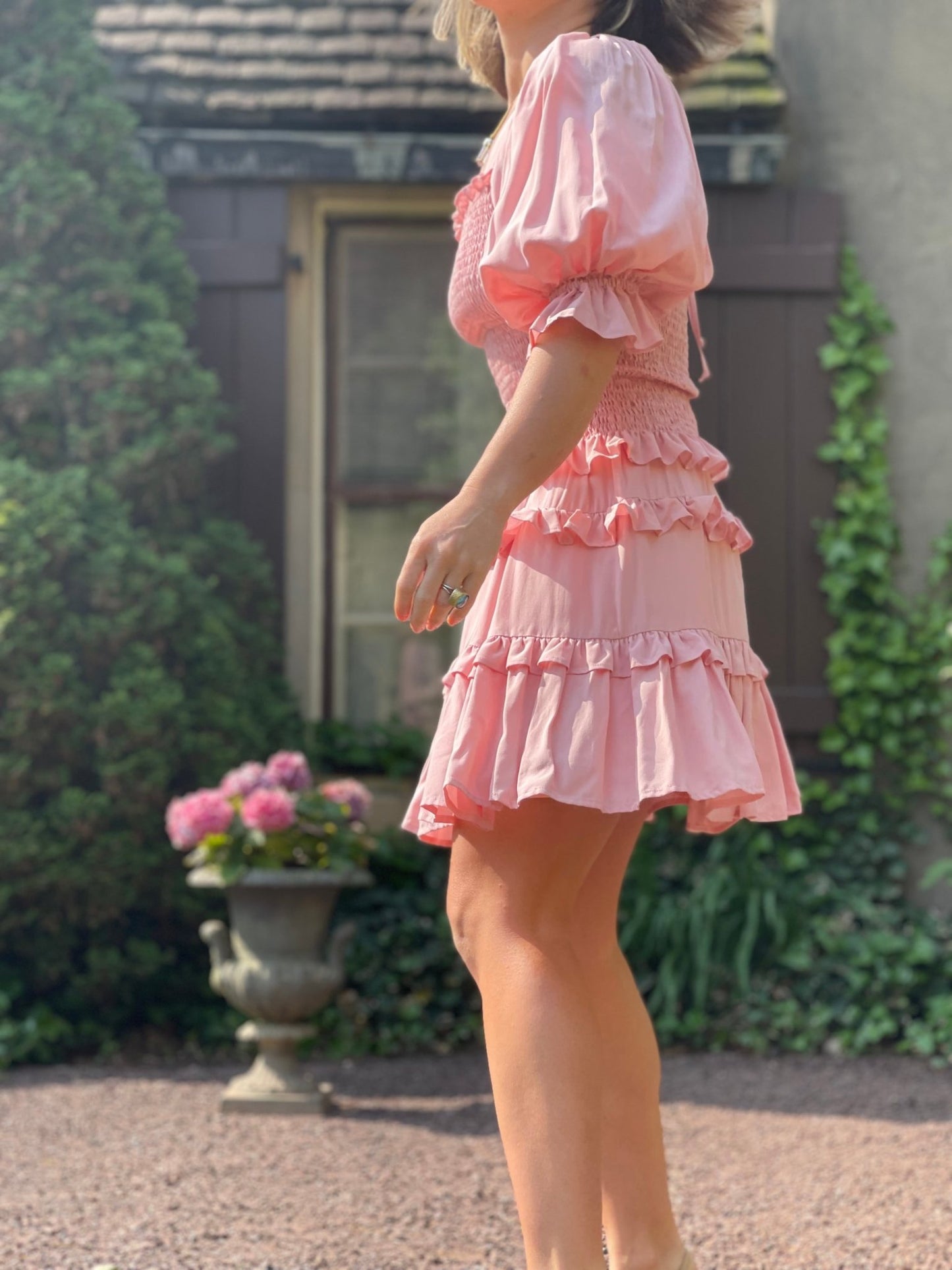 Charming Smocked Puff Sleeve Top w/ Ruffle Skirt - Camaroha Sutra