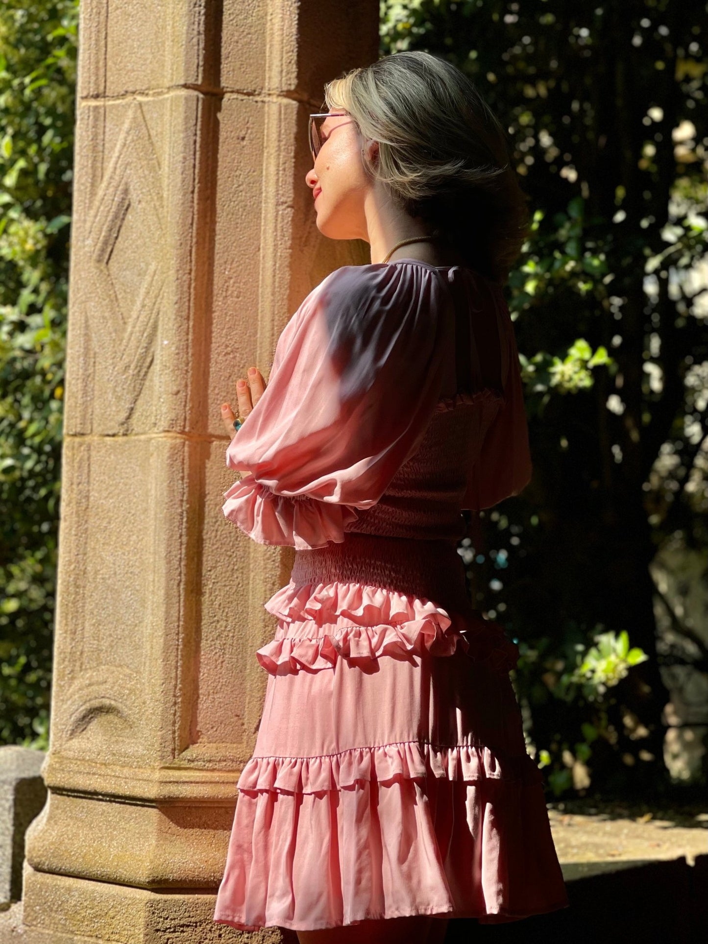 Charming Smocked Puff Sleeve Top w/ Ruffle Skirt - Camaroha Sutra