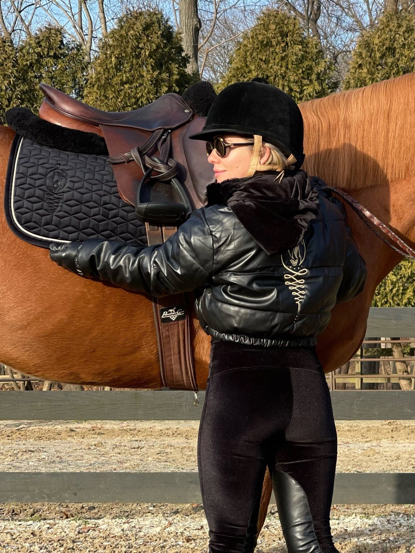 Leather Half Seat Grip Velour Breeches - Camaroha Sutra
