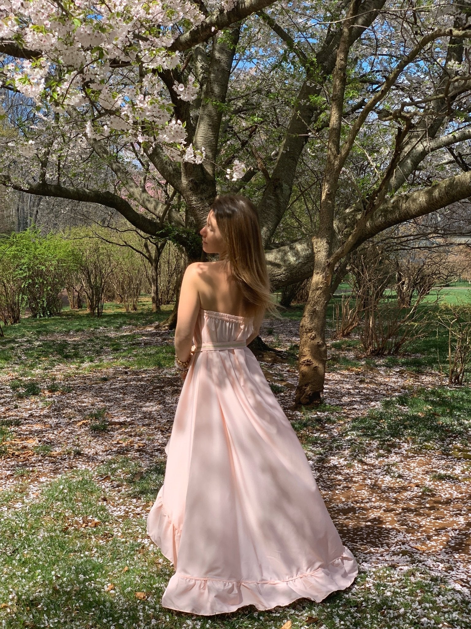 One of a Kind French Lace Goddess Dress 5 Inch Ruffle Cannes Pink - Camaroha Sutra
