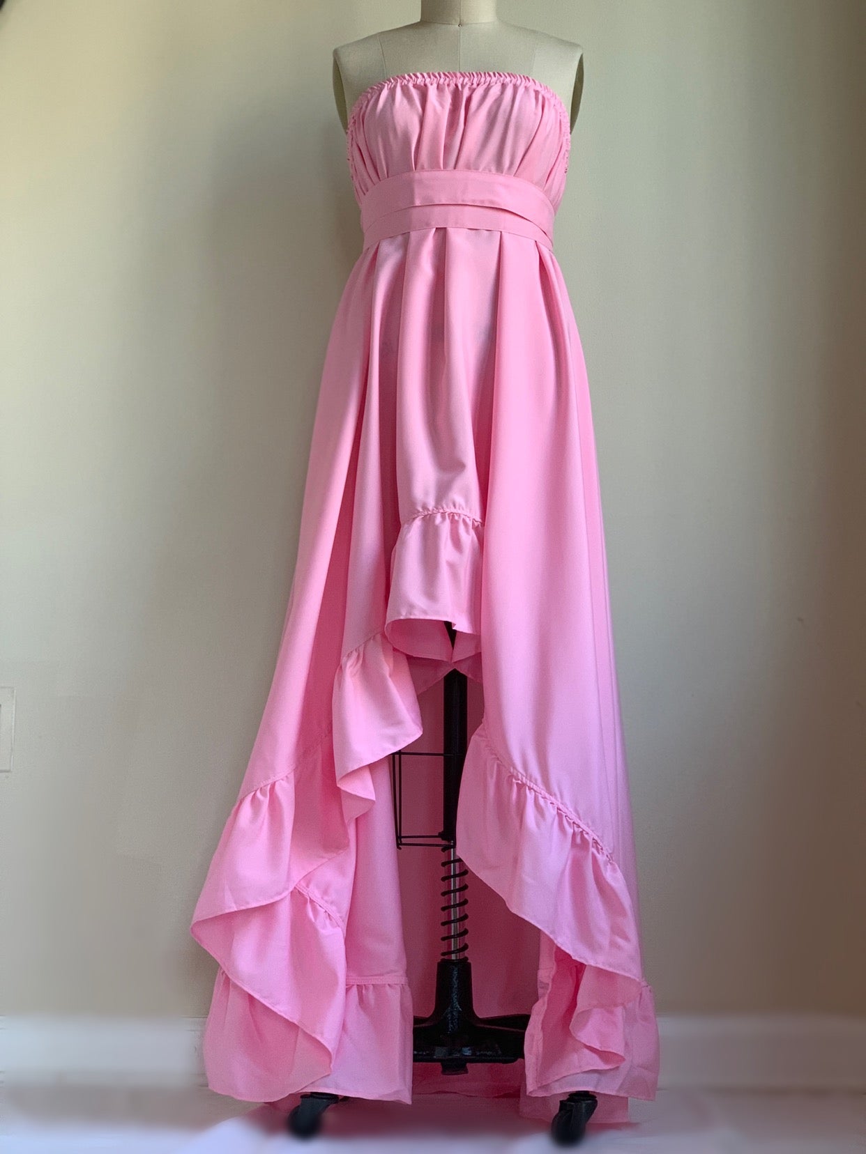Strapless Goddess Dress 5 Inch Ruffle Palm Beach Pink - Camaroha Sutra