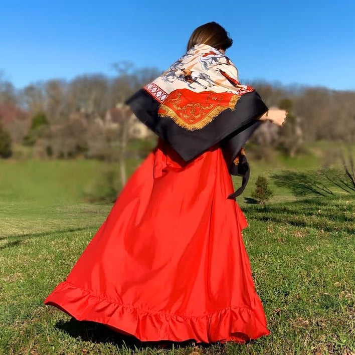 Strapless Goddess Dress 5 Inch Ruffle Red Hot - Camaroha Sutra