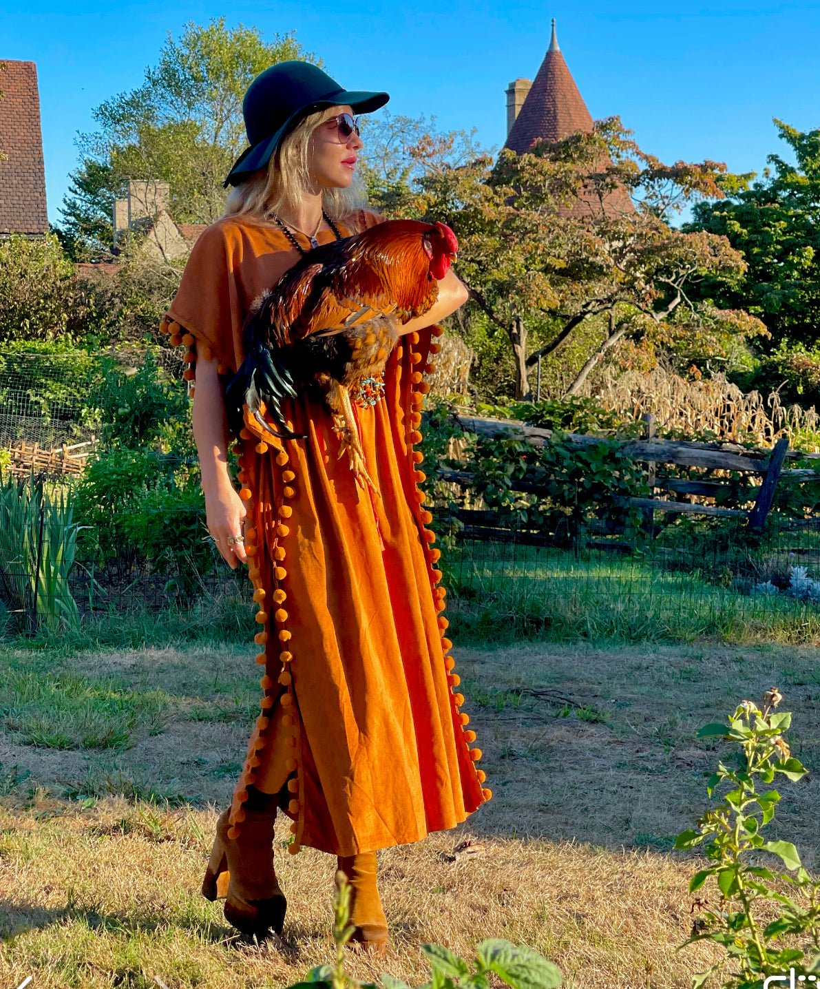 Suede Pom Pom Kaftan - Camaroha Sutra