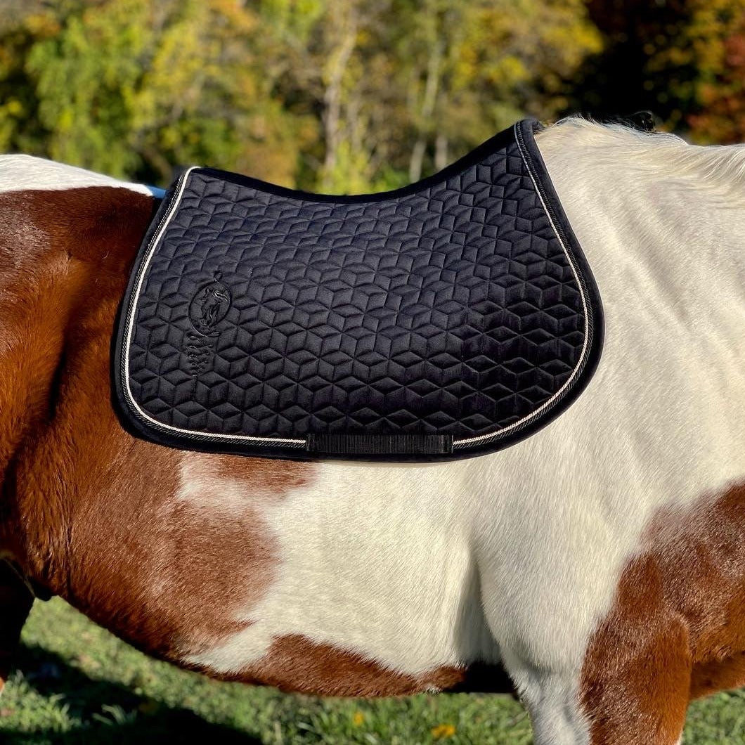 Velvet Embroidered Jumping Saddle Pad