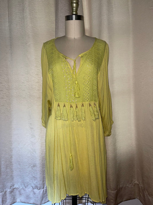 Chartreuse Tassel Tunic - Camaroha Sutra