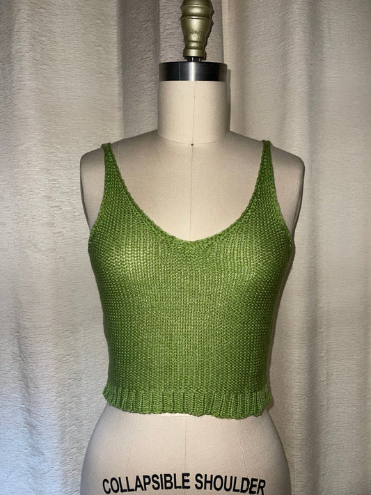 Green Knit Crop Top - Camaroha Sutra