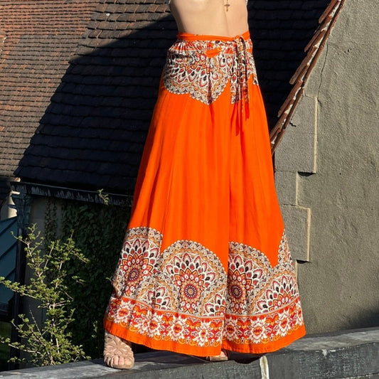 Blossom Goddess Orange Chakra Palazzo Pants - Camaroha Sutra