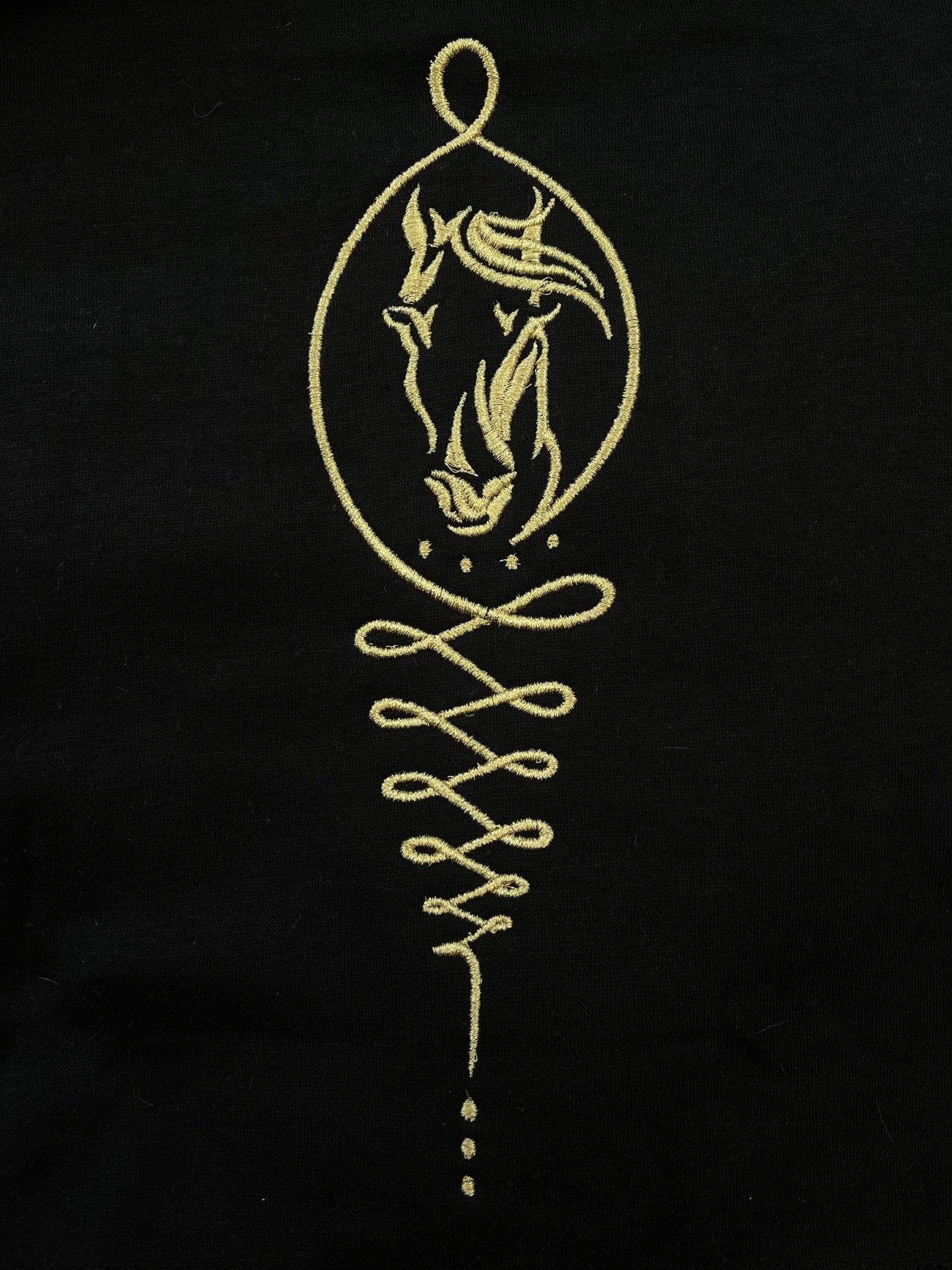 Embroidered Horse Logo Black Cropped Hoodie Cuffed Joggers Set - Camaroha Sutra
