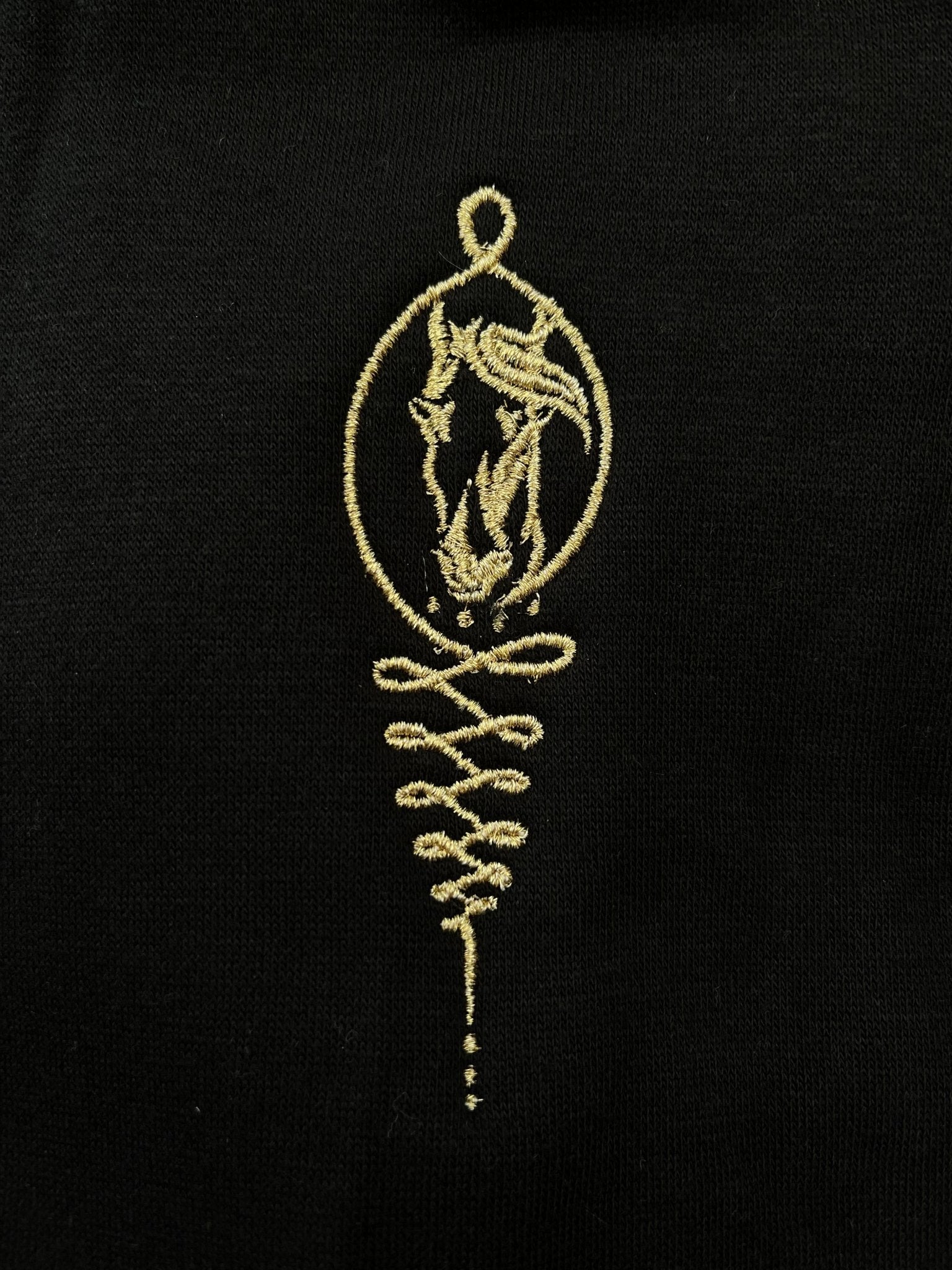 Embroidered Horse Logo Black Cropped Hoodie Cuffed Joggers Set - Camaroha Sutra