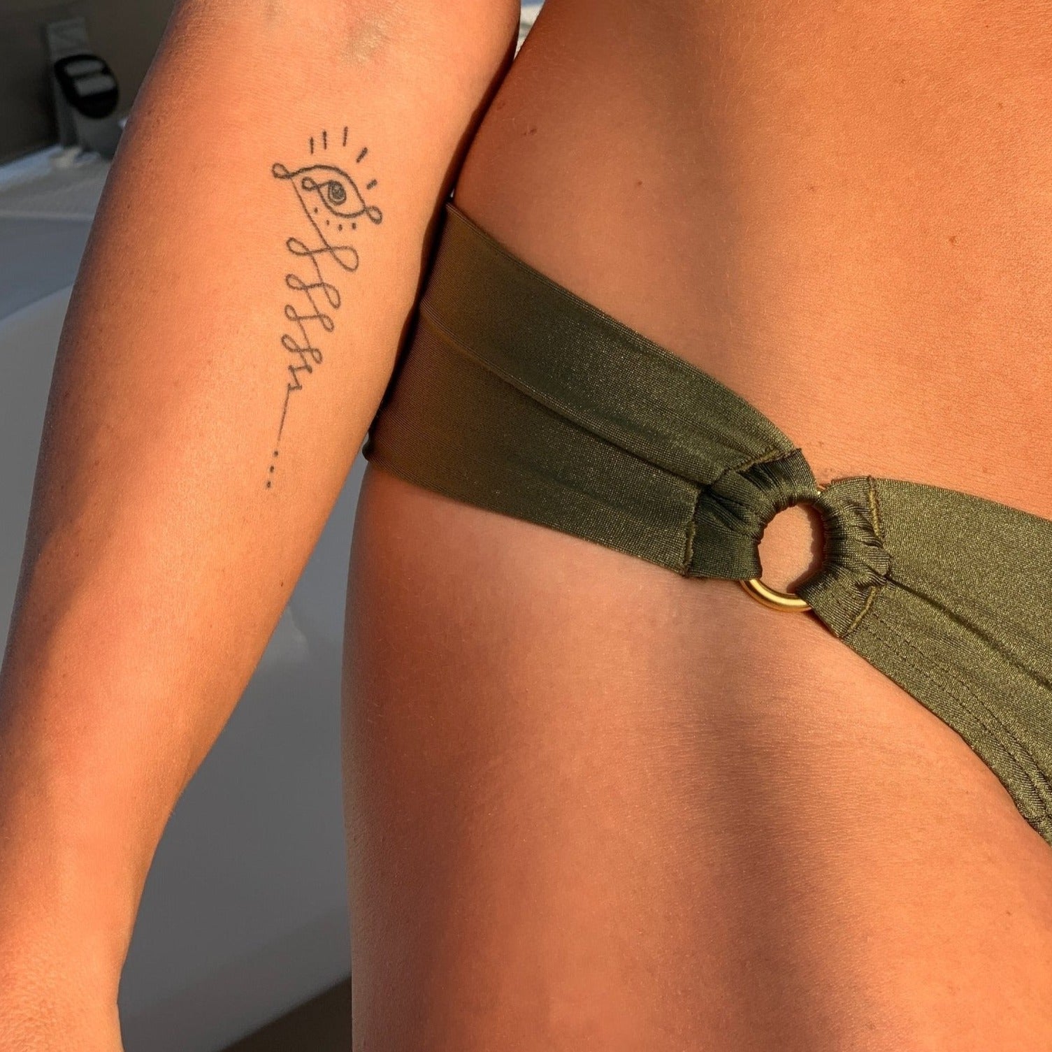 Olive Green Thong Bikini - Camaroha Sutra
