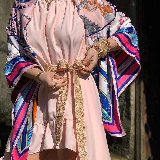 Sleeveless Goddess Dress 5 Inch Ruffle Cannes Pink - Camaroha Sutra