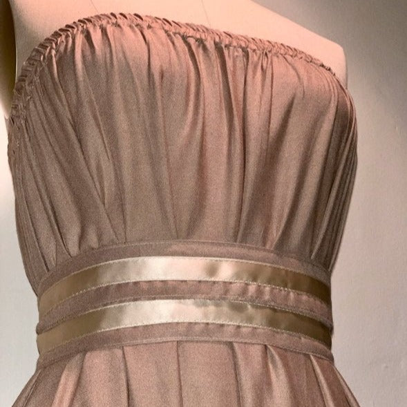 Strapless Goddess Dress Coacoa 10 Inch Ruffle Rayon Vintage French Satin/lace - Camaroha Sutra